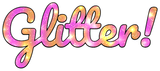 Pink orange cursive glitter text