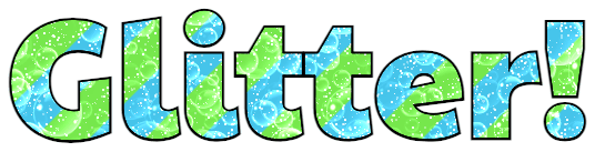 Striped bubbles glitter text